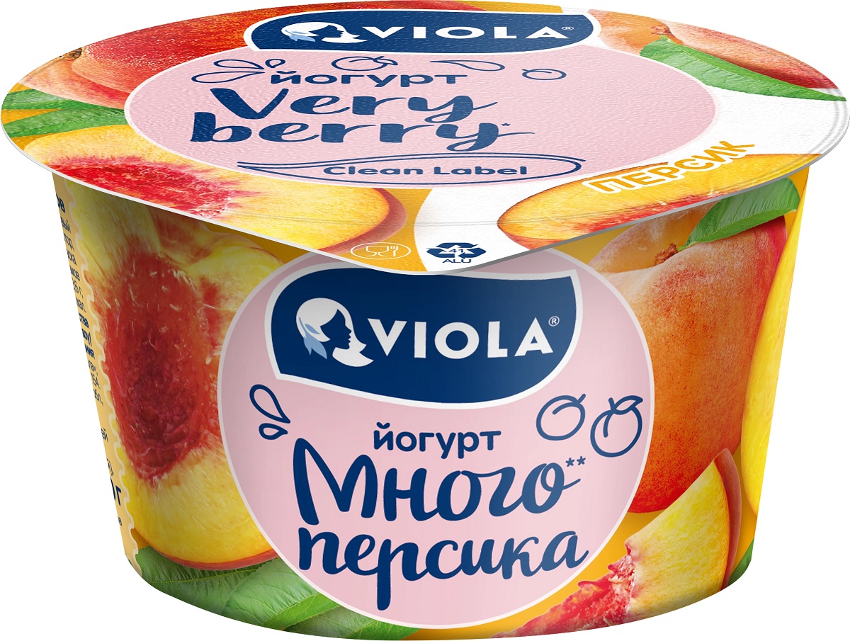 VIOLA йогурт с наполнителем Персик 2.6% 180г VIOLA йогурт с наполнителем Персик 2.6% 180г