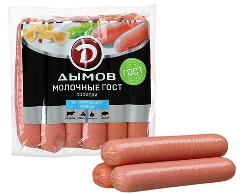 ДЫМОВ сосиски Молочные 300г ДЫМОВ сосиски Молочные 300г