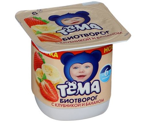 ТЕМА Биотворог Клубника Банан 100г ТЕМА Биотворог Клубника Банан 100г