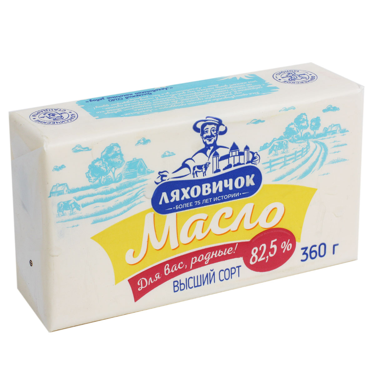 Масло сладкосливочное несоленое ЛЯХОВИЧОК 82,5% 360г Масло сладкосливочное несоленое ЛЯХОВИЧОК 82,5% 360г