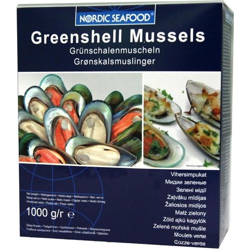 Зеленые мидии на полстворке NORDIC SEAFOOD 1кг Зеленые мидии на полстворке NORDIC SEAFOOD 1кг