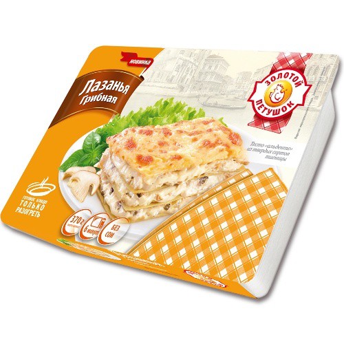 ЗОЛОТОЙ ПЕТУШОК лазанья грибной пирог 370гх2 740г