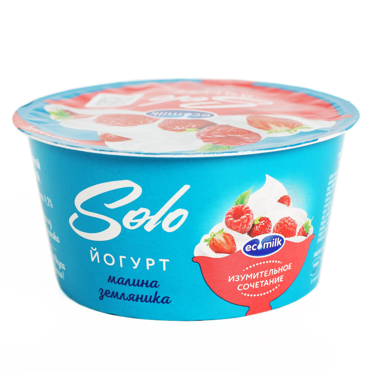 Экомилк йогурт SOLO малина-земляника 140г