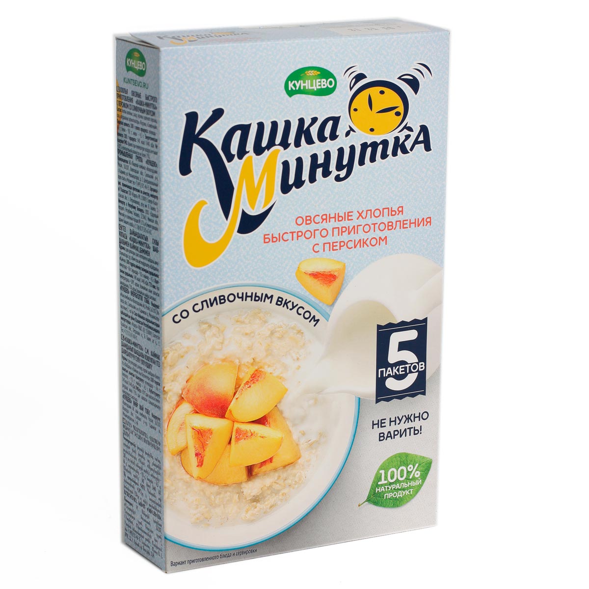 Кашка Минутка овсяные хлопья быстрого приготовления с персиком Кунцево 215г Кашка Минутка овсяные хлопья быстрого приготовления с персиком Кунцево 215г