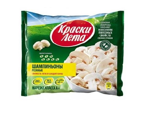 Краски лета, шампиньоны резаные замороженная 400г