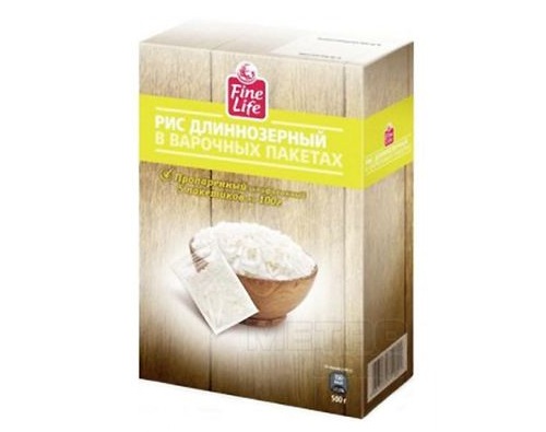FINE LIFE рис длиннозерный быстрого приготовления в пакетах 5 X 100г