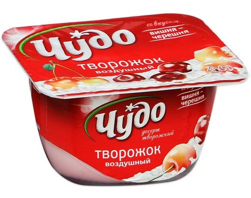 ЧУДО Творожок воздушный Вишня Черешня 4% 100г ЧУДО Творожок воздушный Вишня Черешня 4% 100г