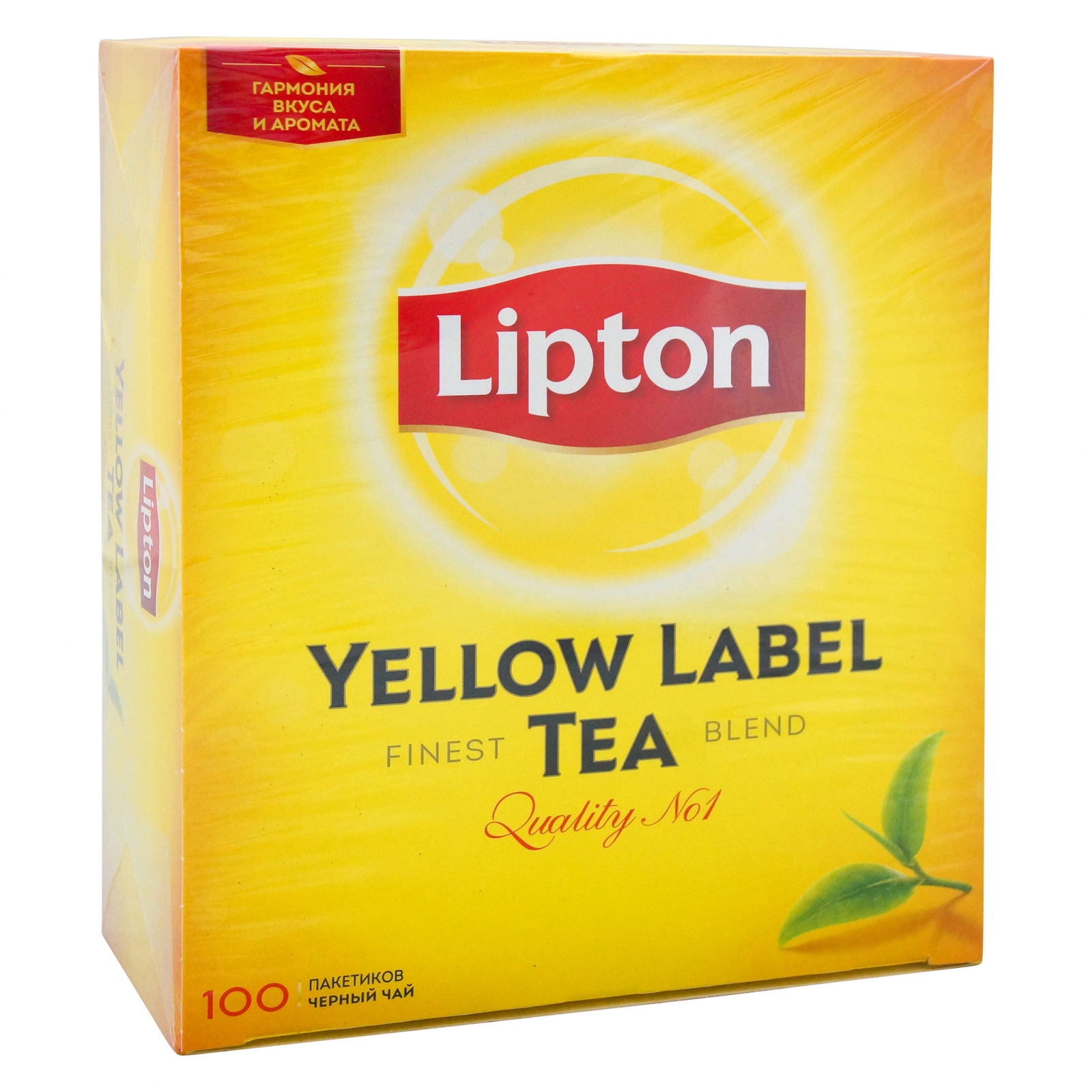 Липтон чай черный Lipton Yellow Label 100пак X2г 200г