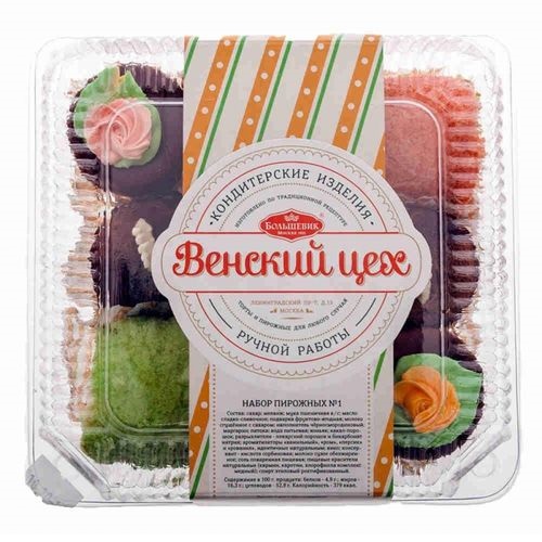 БОЛЬШЕВИК Набор пирожных №1  Венский цех ручной работы, 450 г