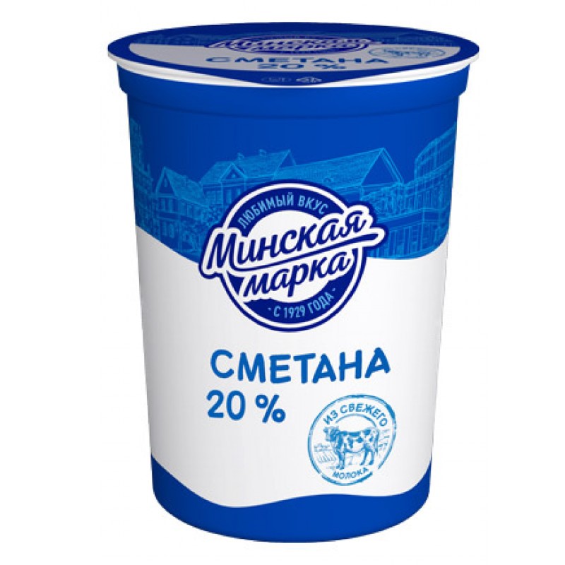 Минская Марка сметана 20% 380г 