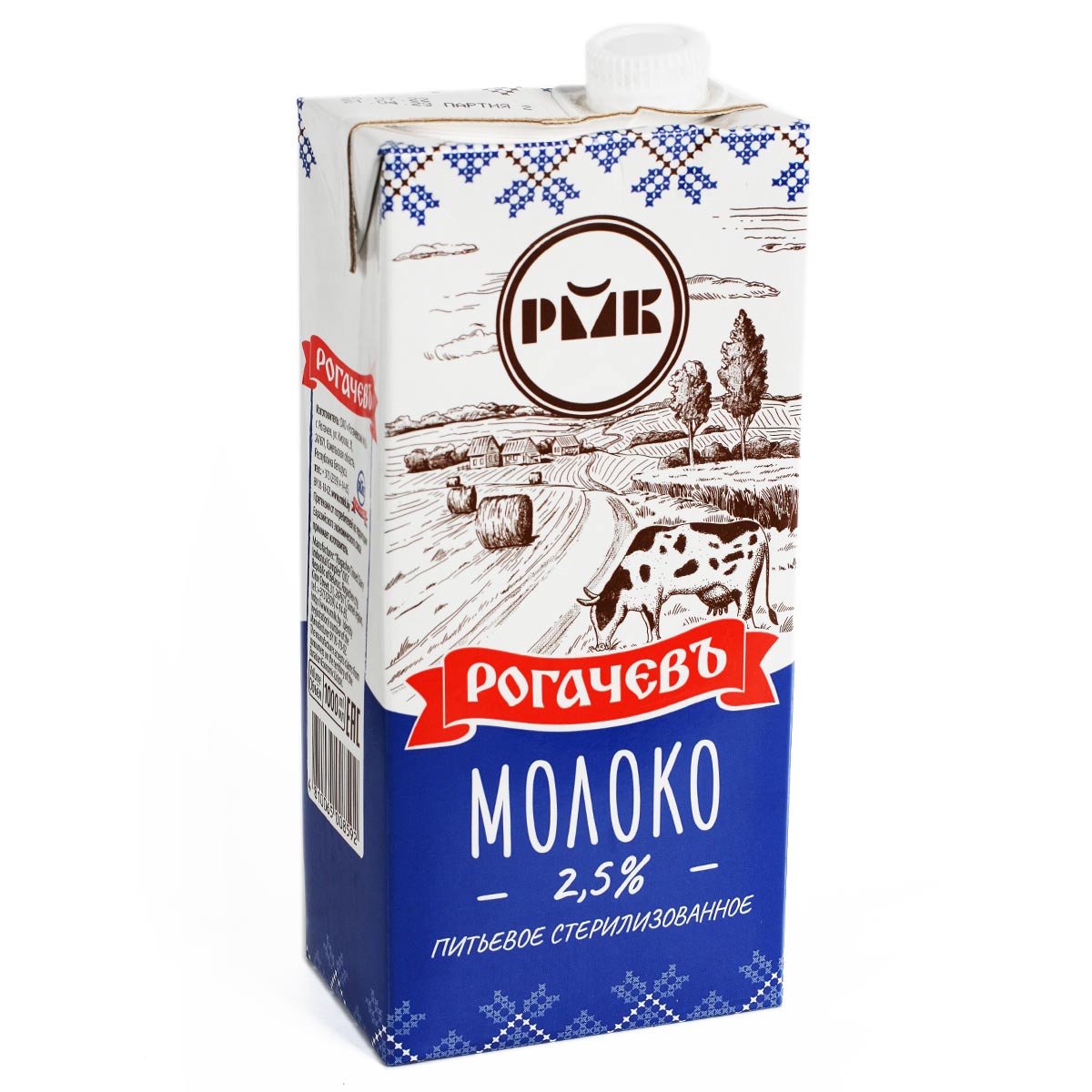 Рогачевъ молоко стерилизованное 2.5 % 1л