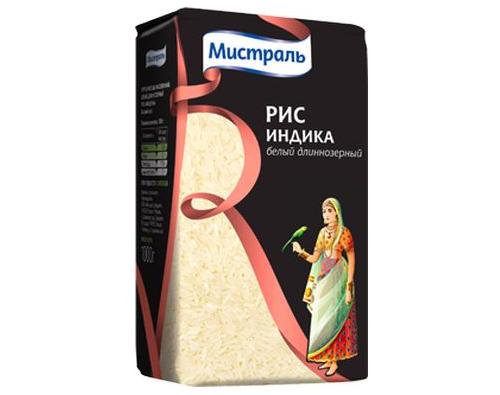 Мистраль рис длиннозерный Индика белый 1кг
