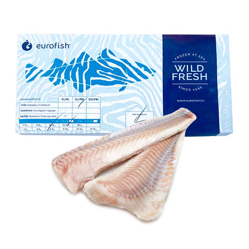 Филе трески замороженной в море без кожи Еврофиш