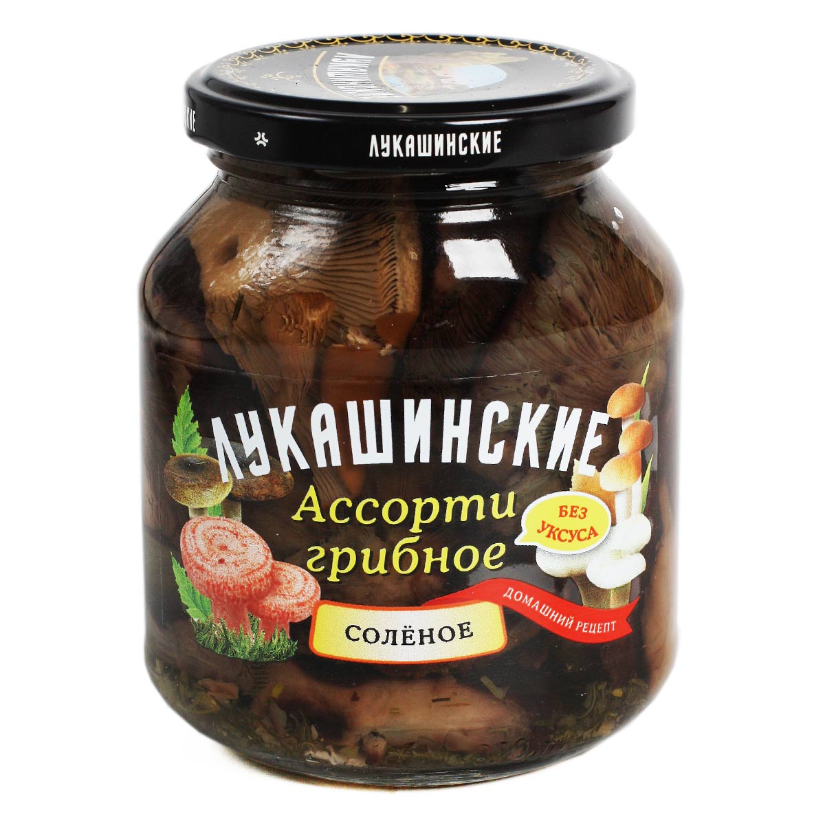 Лукашинские соленья ассорти грибное соленое Грибной Бочонок 340г