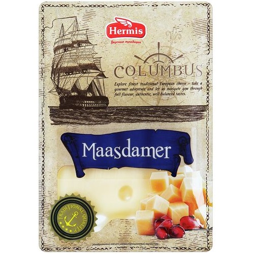 COLUMBUS Сыр Maasdamer нарезка 50%, 125 гр.