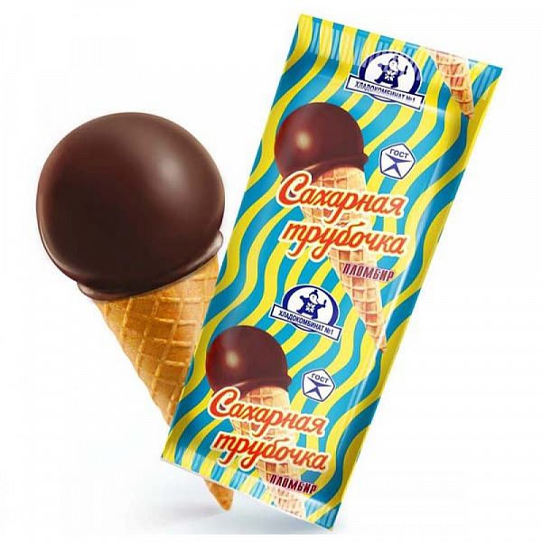 Хладокомбинат №1 мороженое Сахарная трубочка пломбир 70г