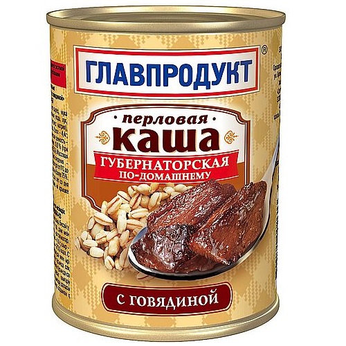 ГЛАВПРОДУКТ Каша перловая с говядиной 340г