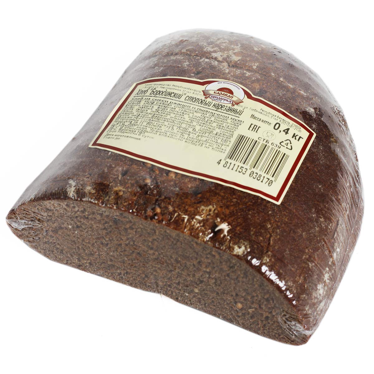 Хлеб Бородинский столовый нарезка 400г ОАО Витебскхлебпром