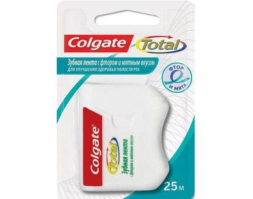 Colgate зубная нить,  фтор и мята, 25м