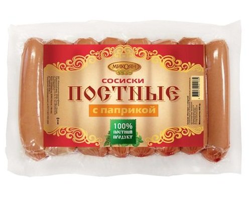МИКОЯН сосиски Постные с паприкой в вакууме 400г