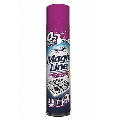 Очиститель активный пенный  Magic Line для стекол зеркал и хрома 650мл 