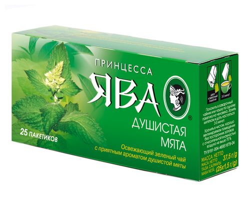 Ява чай зеленый душистая мята 25П X2г 50г