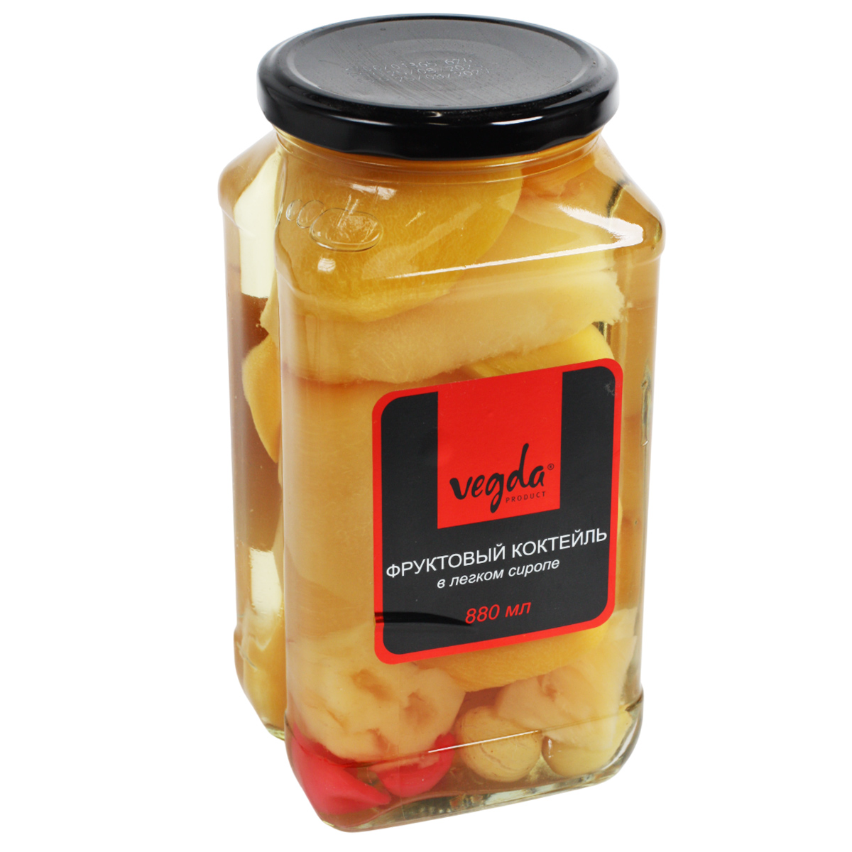 Фруктовый коктейль в легком сиропе VEGDA 880мл