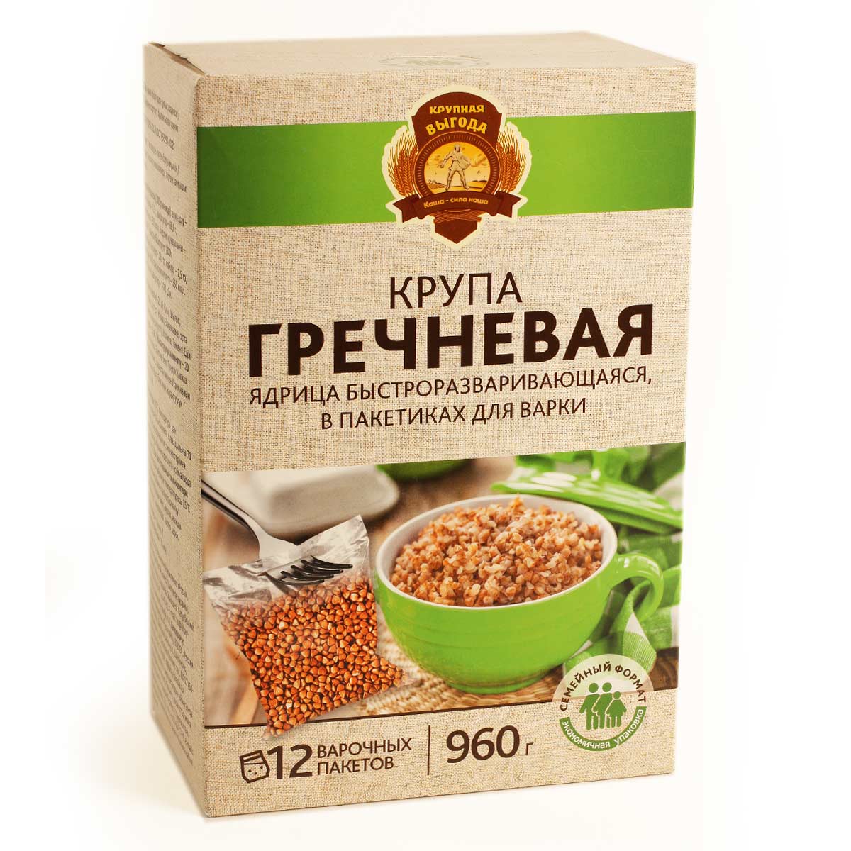 Крупа гречневая ядрица быстроразваривающаяся 12П X80г
