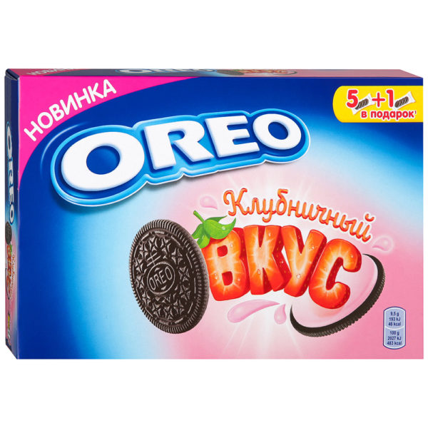 OREO печенье Орео с какао и начинкой со вкусом клубники 228г OREO печенье Орео с какао и начинкой со вкусом клубники 228г
