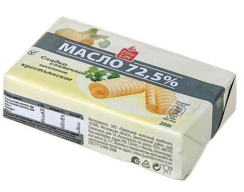 FINE LIFE масло сладко сливочное крестьянское 72.5% 450г FINE LIFE масло сладко сливочное крестьянское 72.5% 450г