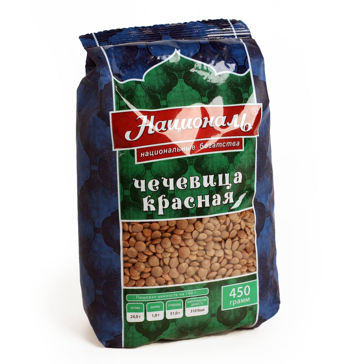 Националь Чечевица красная 450г
