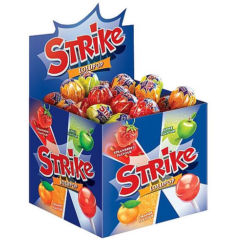 Карамель Страйк Strike леденцовая на палочке ассорти 11.3г*50шт Карамель Страйк Strike леденцовая на палочке ассорти 11.3г*50шт