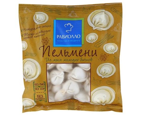 Равиолло пельмени из мяса молодых бычков, 970 гр, Россия