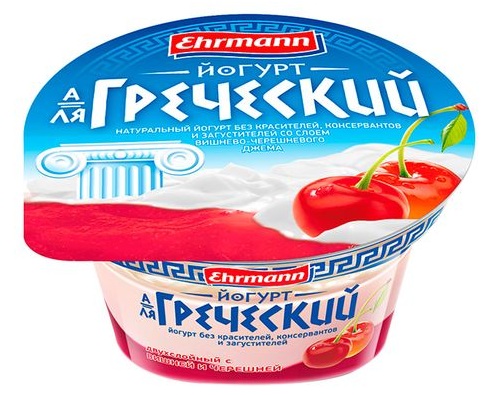 EHRMANN йогурт А-ля Греческий вишня-черешня 140г 