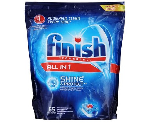 Finish ALL-IN-ONE, таблетки для посуд. машины, 65 шт.