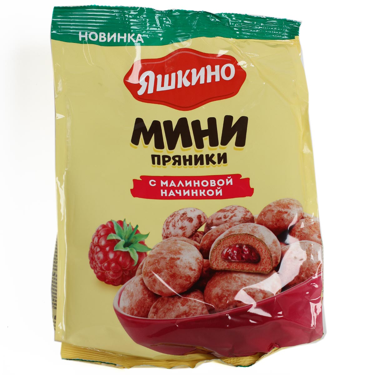 Яшкино мини пряники с малиновой начинкой 300г