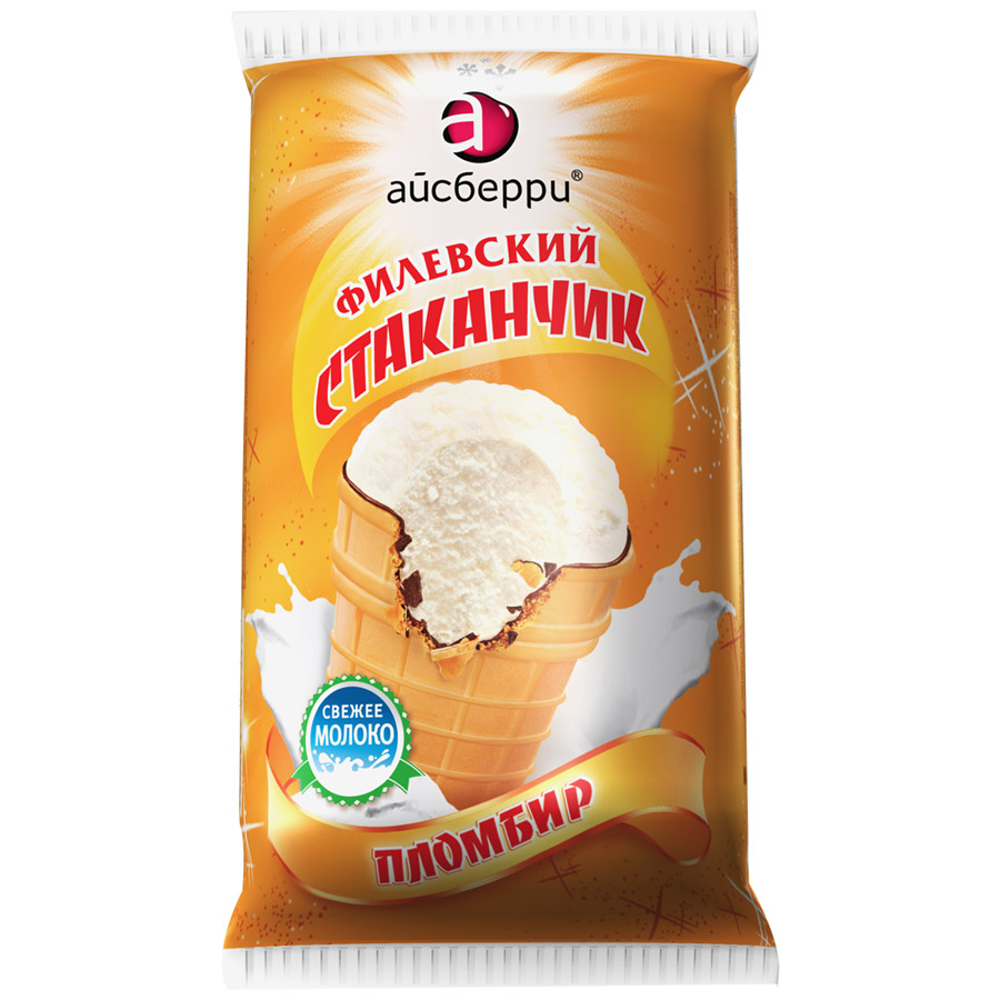 АЙСБЕРРИ мороженое Пломбир Филевский в стаканчике 90г