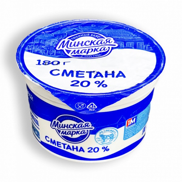 Минская Марка сметана 20% 180г 