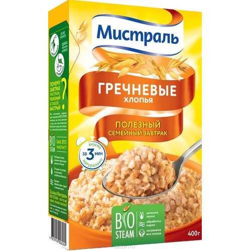 Мистраль хлопья гречневые 400г Мистраль хлопья гречневые 400г