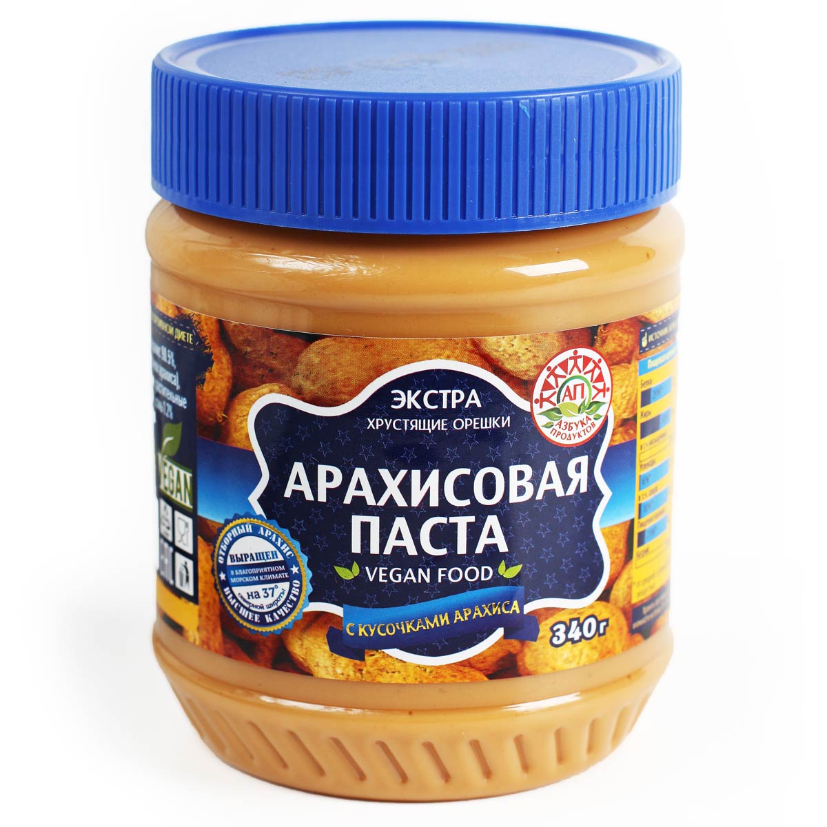 Арахисовая паста Хрустящие орешки Азбука Продуктов 340г