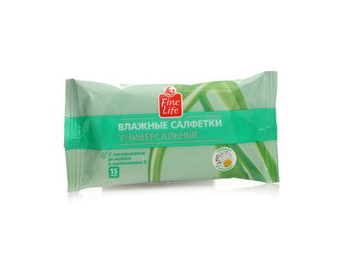 FINE LIFE влажные салфетки универсальные упаковка 15шт