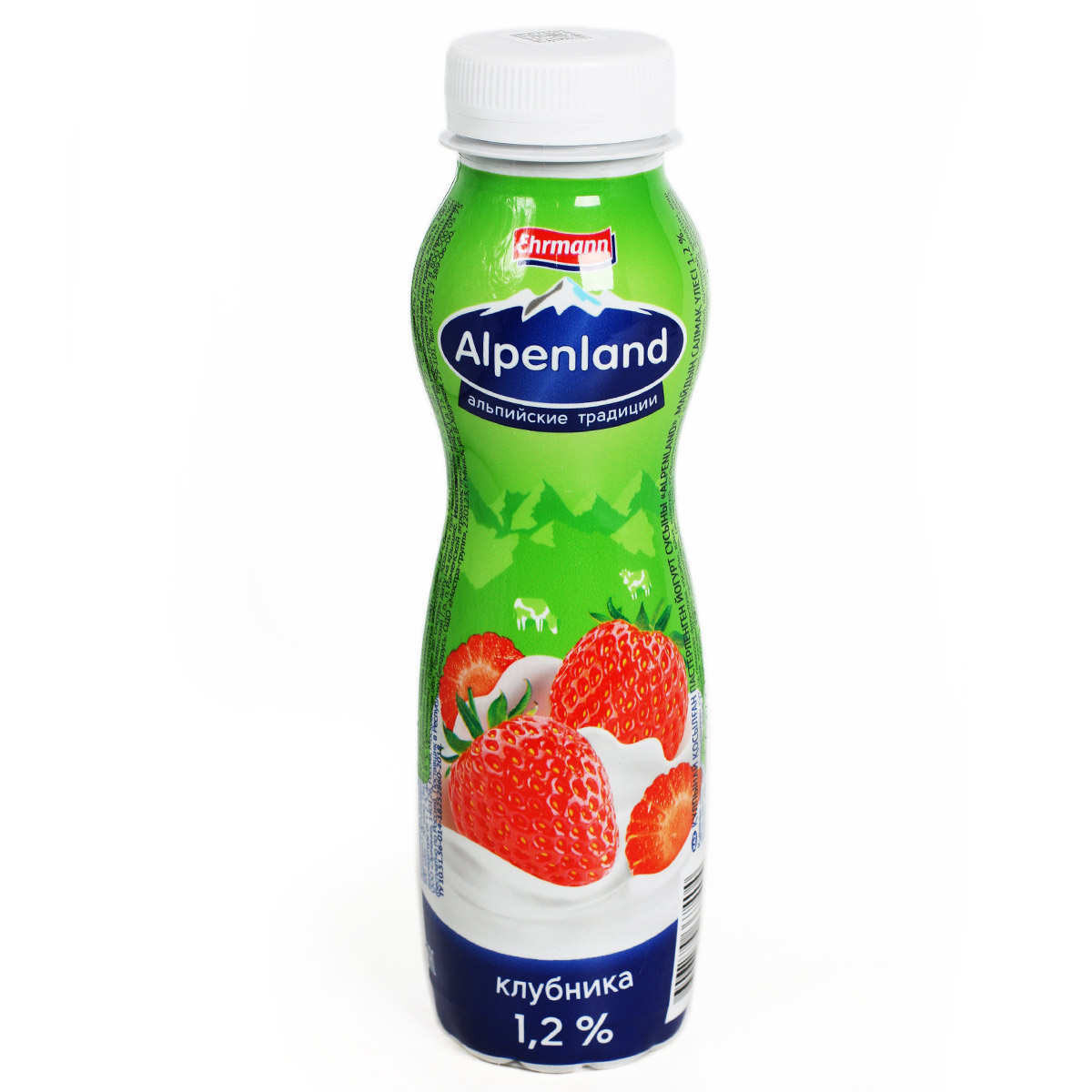 Ehrmann Alpenland йогурт питьевой Клубника 1.2% 290г 