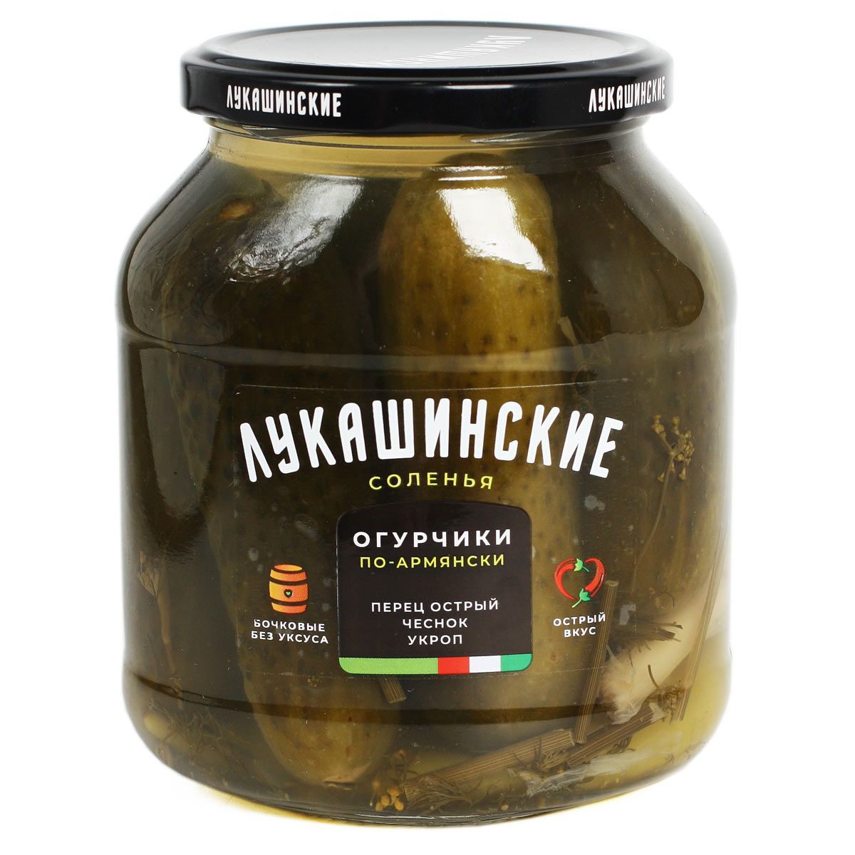 Лукашинские соленья огурчики По-Армянски 670г Лукашинские соленья огурчики По-Армянски 670г