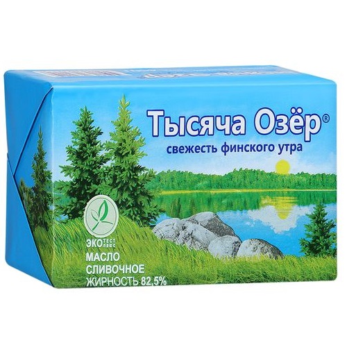 Тысяча озер масло сладко сливочное 82.5% 400г Тысяча озер масло сладко сливочное 82.5% 400г