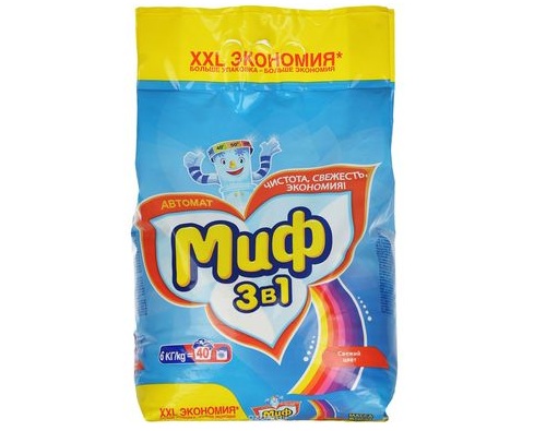 МИФ 3 в 1 стиральный порошок автомат 40 стирок 6кг