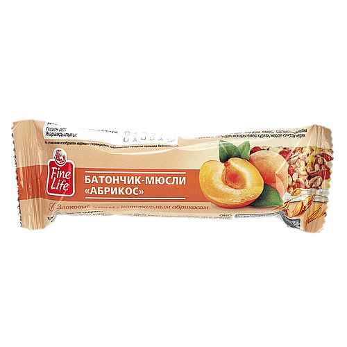 FINE LIFE Батончики мюсли с натуральным абрикосом 24г