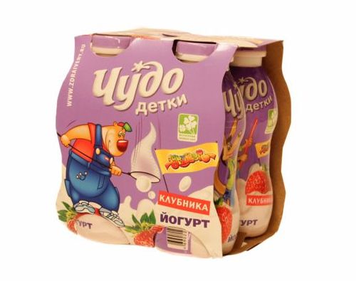 ЧУДО ДЕТКИ Йогурт питьевой клубника, 4х200г 