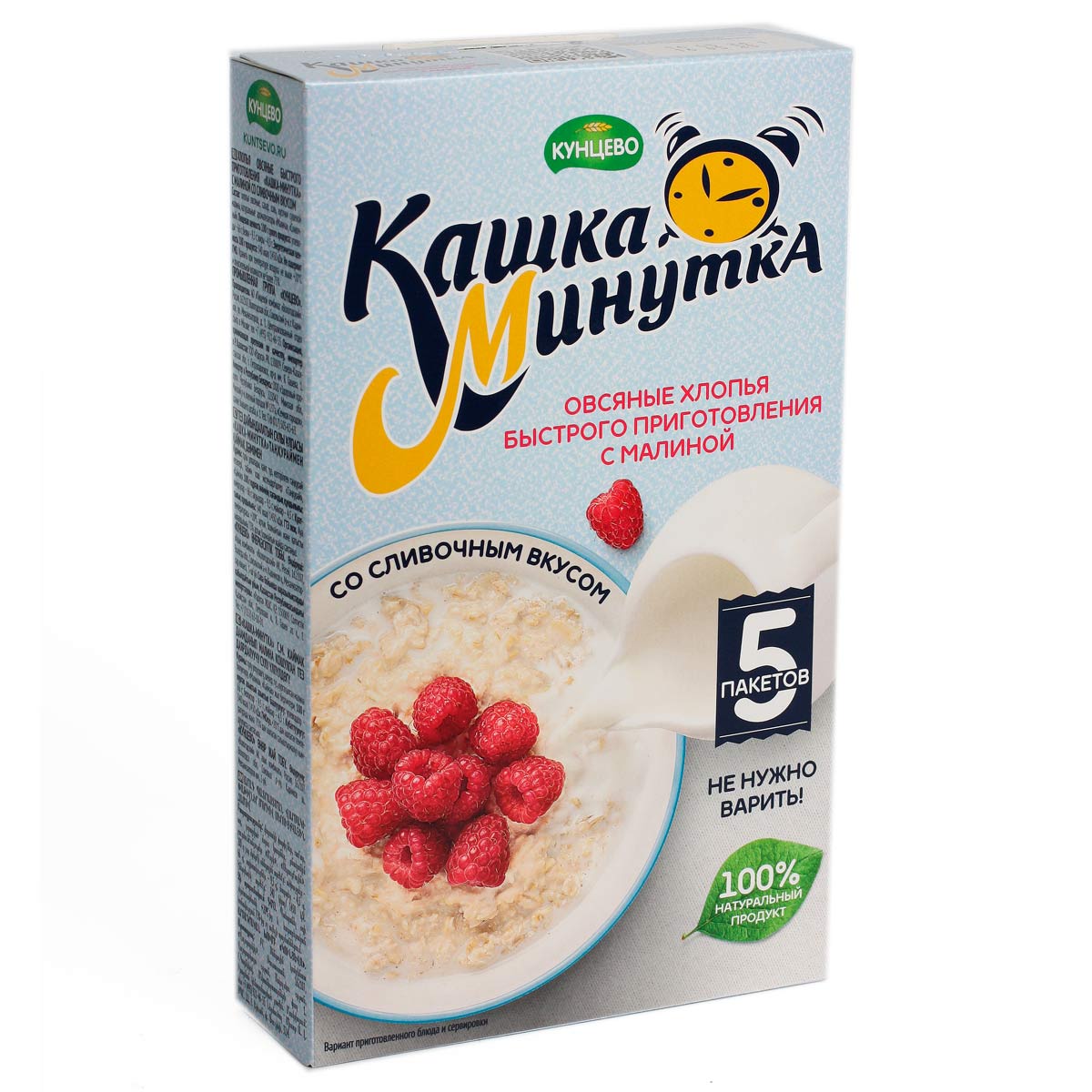 Кашка Минутка овсяные хлопья быстрого приготовления с малиной Кунцево 215г Кашка Минутка овсяные хлопья быстрого приготовления с малиной Кунцево 215г