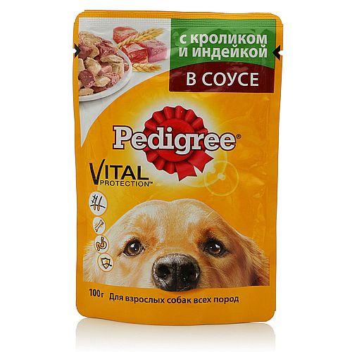 PEDIGREE для всех пород с кроликом и индейкой, 100 г