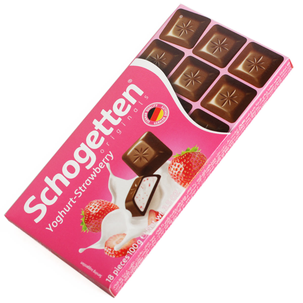 SCHOGETTEN  молочный шоколад с начинкой клубничный йогурт 100г